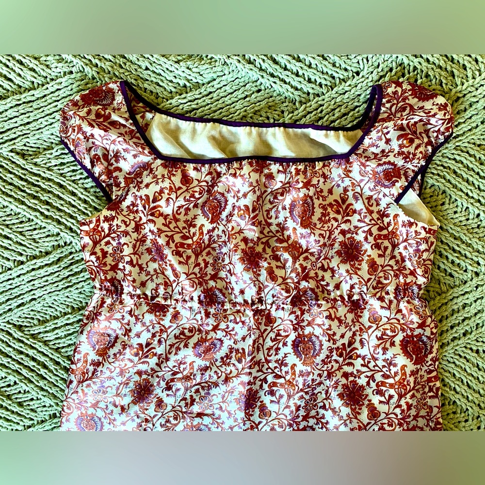 Michel Klein Paris babydoll waist floral dress size medium - Picture 8 of 8